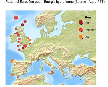 Potentiel Européen pour l'énergie hydrolienne