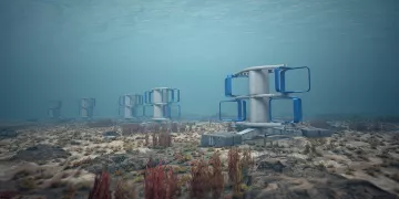 Vue 3D de la future centrale Flowatt du Raz Blanchard